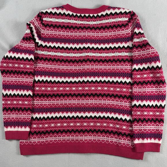 Talbots Petites LP Fair Isle Knit Cardigan Sweater Lambswool Blend Cottagecore - Picture 6 of 12